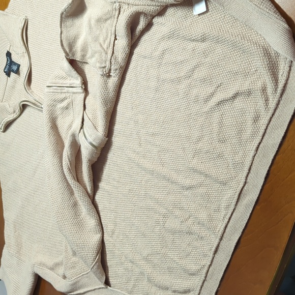 White House Black Market Modal Tan Knit Cardigan Sweater Zip Medium - Picture 13 of 17